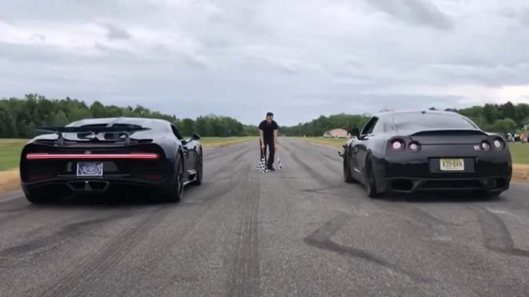 Bugatti Chiron εναντίον Nissan GT-R